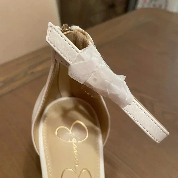 Jessica Simpson White Flower Open Toe Sandals Sz 8 Wedge Platform Style Jeffina - Picture 4 of 7